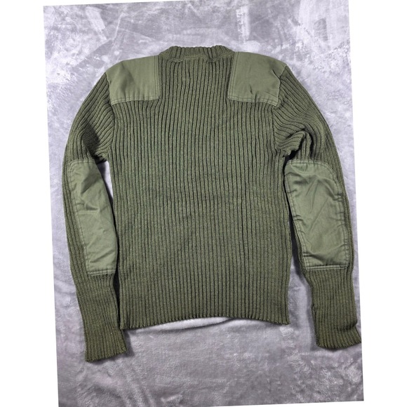 Mitts Nitts Military Wool Comando Service Sweater Mens 42 Ribbed Elbow Patch - Picture 5 of 5